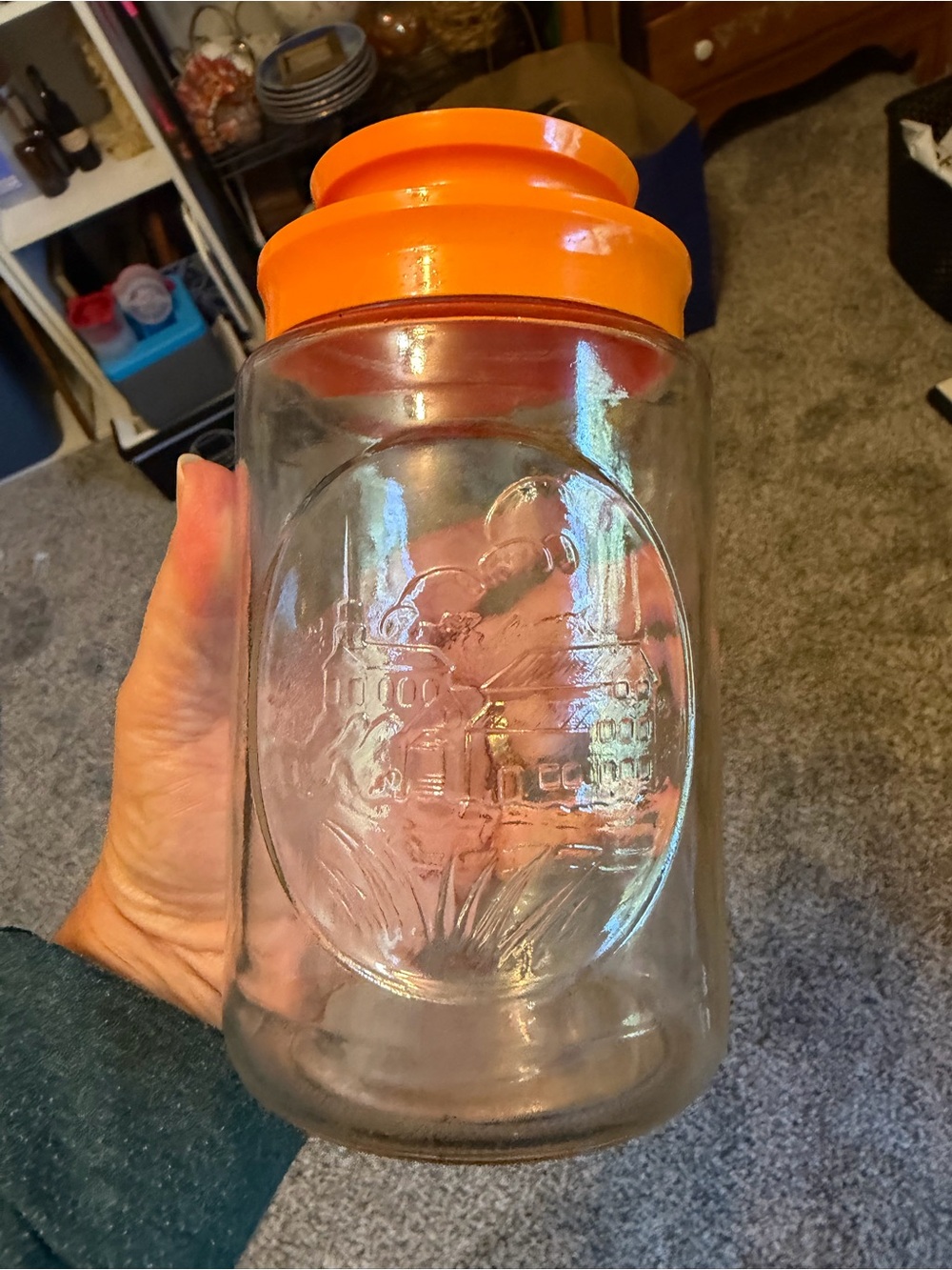 Anchor Hocking Glass Canister with Orange Lid - Home Accents